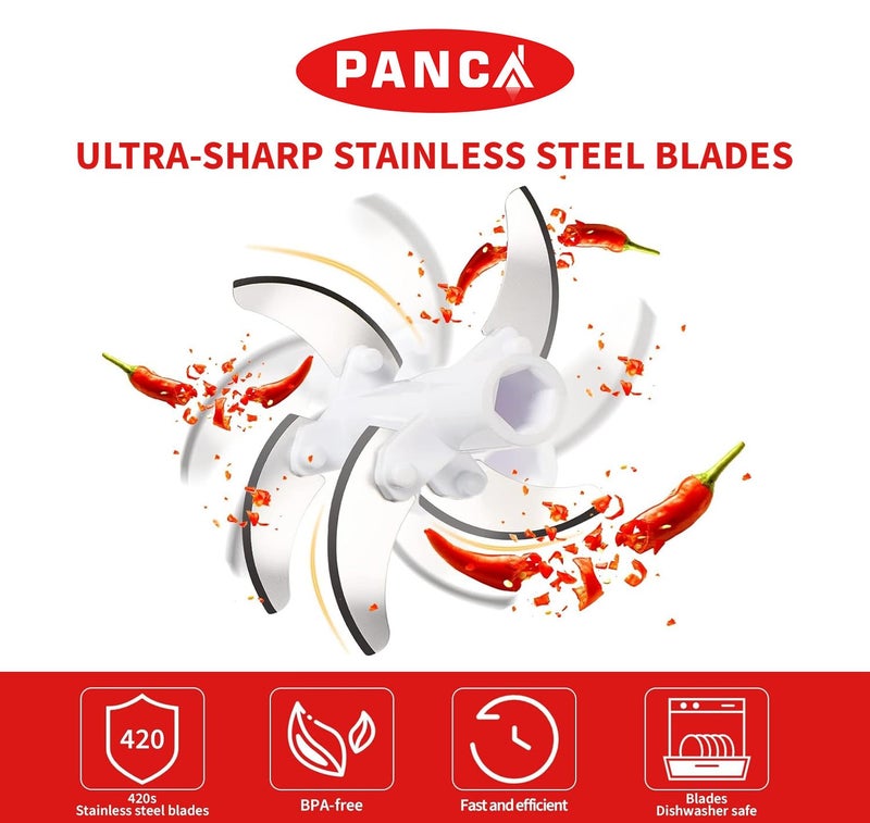PANCA Plastic Kitchen Dori Handy Vegetable and Fruit Manual Onion Dry Fruit Salad Maker Vegetable Quick String Chopper Machine, Cutter – 3 Stainless Steel Blades, 900ml,(Color May Vary) - Image 5