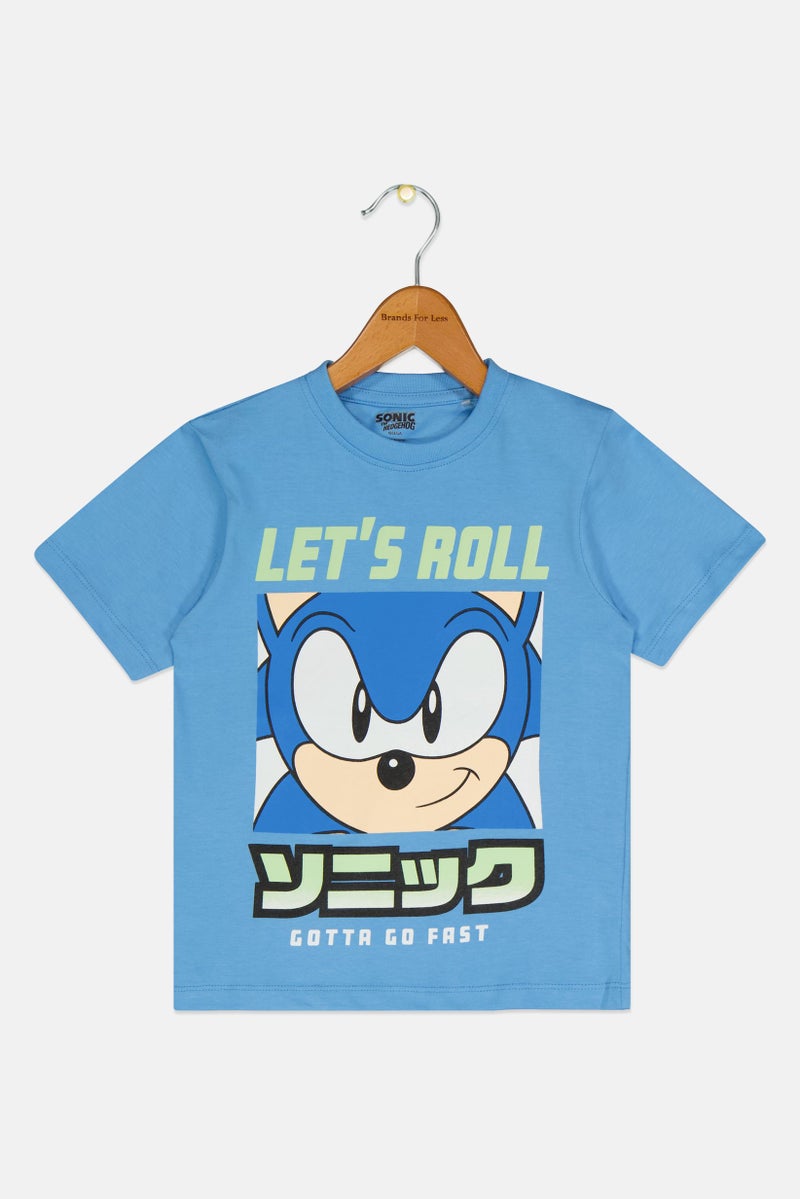 SONIC Toddlers Boy Graphic Print Short Sleeve T-Shirt, Blue - Image 2