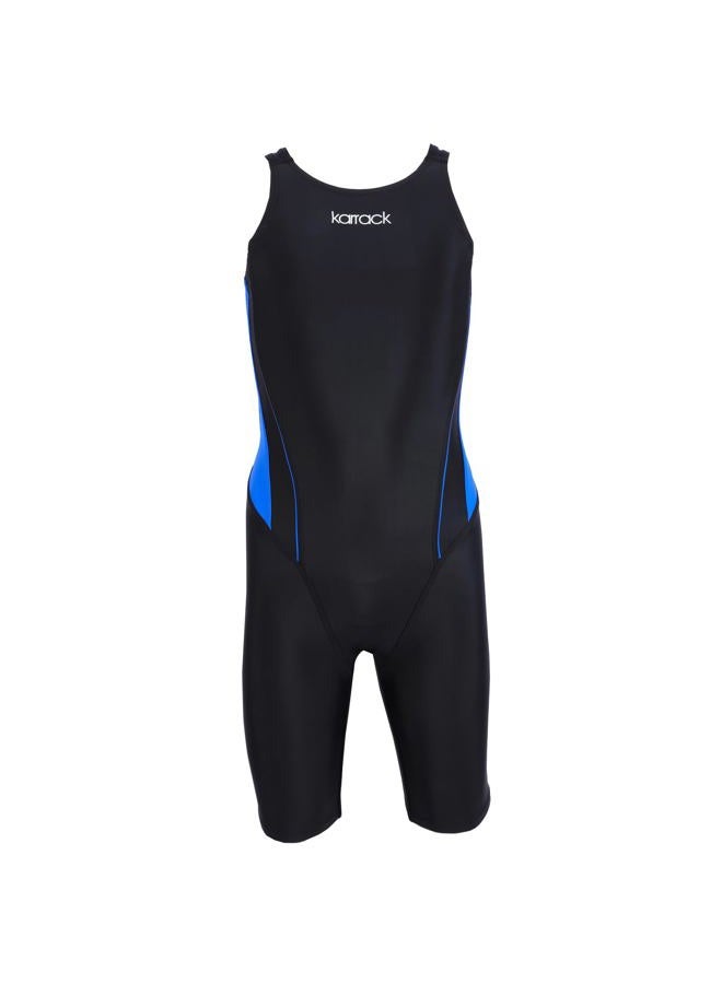 Karrack Girls Swimming Suit Sports Conjoined Girls Training Competition Children Swimming Suit Black - Image 1