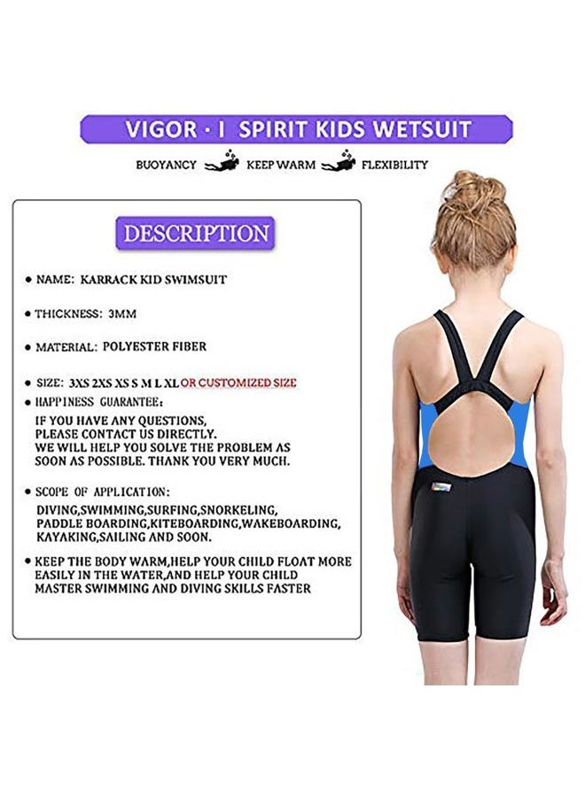 Karrack Girls Swimming Suit Sports Conjoined Girls Training Competition Children Swimming Suit Black - Image 3