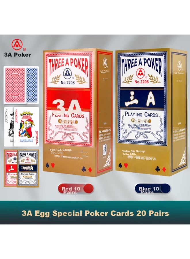 THREEA Aaa Guandan Special Playing Cards, Aaa Guandan Cards, Thickened Anti-Peeping Tabletop Card Game Cards, Red And Blue, 20 Decks In Total, 2208 - Image 1