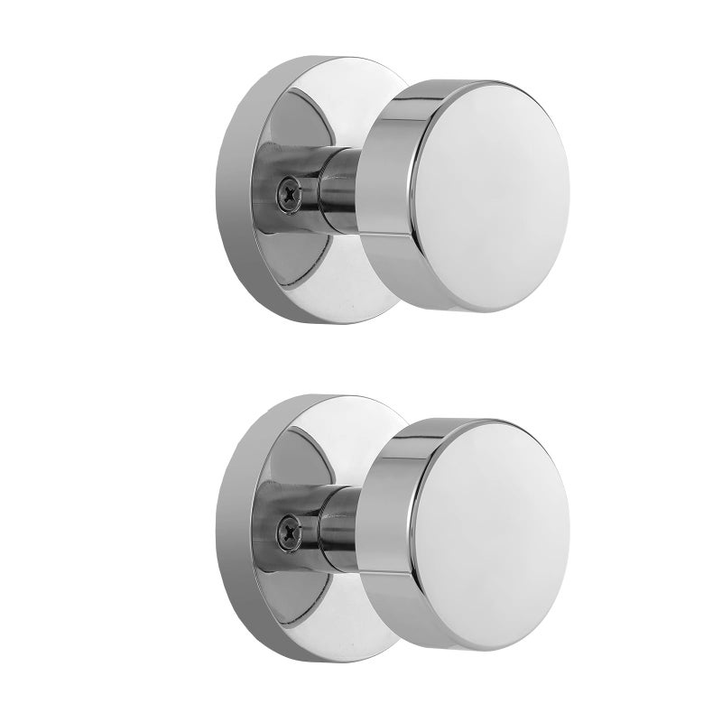 Naubea 2 Pack Polished Chrome Dummy Door Knobs Interior, Modern Round Dummy Door Handles For Closets And Hallway - Image 1