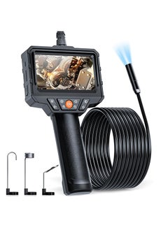 Endoscope Camera with Light, 4.3'' LCD Screen HD Digital Handheld Borescope IP67 Waterproof Snake Camera Sewer Inspection Camera with 8 LED Lights, 3 Accessories, Semi-Rigid Cable -5M(16.5FT)