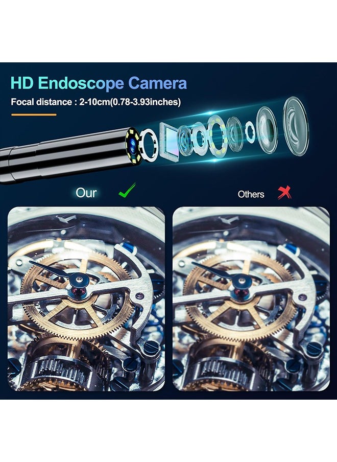 Generic - Endoscope Camera with Light, 4.3'' LCD Screen HD Digital Handheld Borescope IP67 Waterproof Snake Camera Sewer Inspection Camera with 8 LED Lights, 3 Accessories, Semi-Rigid Cable -5M(16.5FT) - Image 1