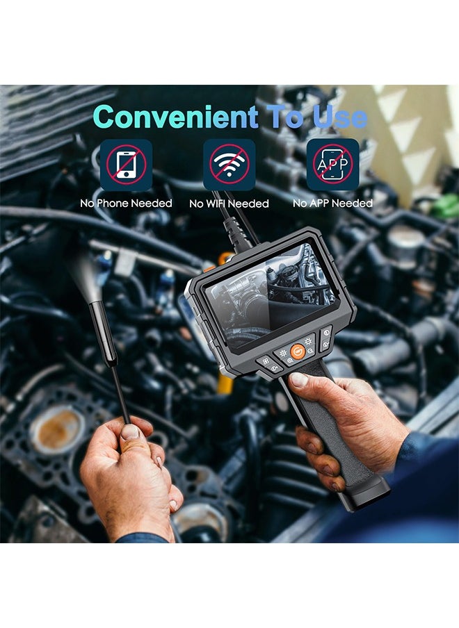 Generic - Endoscope Camera with Light, 4.3'' LCD Screen HD Digital Handheld Borescope IP67 Waterproof Snake Camera Sewer Inspection Camera with 8 LED Lights, 3 Accessories, Semi-Rigid Cable -5M(16.5FT) - Image 1