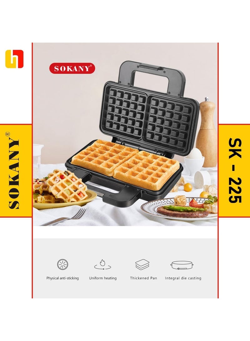 Sokany Waffle Maker Large Size, High Power 1000 Watt, Double Side Heating, Non-Stick Coating, Easy to Clean - Image 1