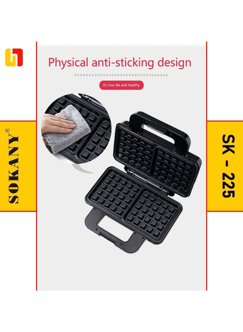Sokany Waffle Maker Large Size, High Power 1000 Watt, Double Side Heating, Non-Stick Coating, Easy to Clean - Image 5