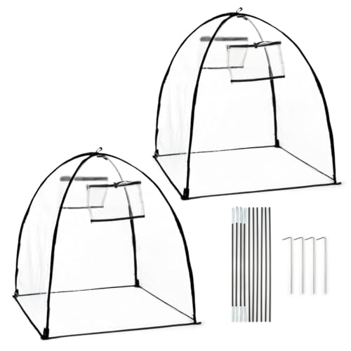 RooTrimmer Plant Covers Freeze Protection Outdoor Garden Frost Cover Plant Covers from Animals garden cloches for plants Reusable Shrub Small Greenhouse Potted Fruit Pest Protector LargeTransparent2Pack - Image 1