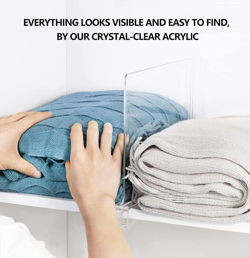 Clear Acrylic Shelf Dividers - 6 Pack for Closet Organization - Image 4