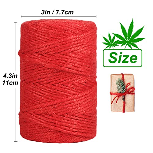 Vivifying Red Twine, 328 Feet 3mm Christmas Twine String for Gift Wrapping, Crafts, Packing and Hanging - Image 3