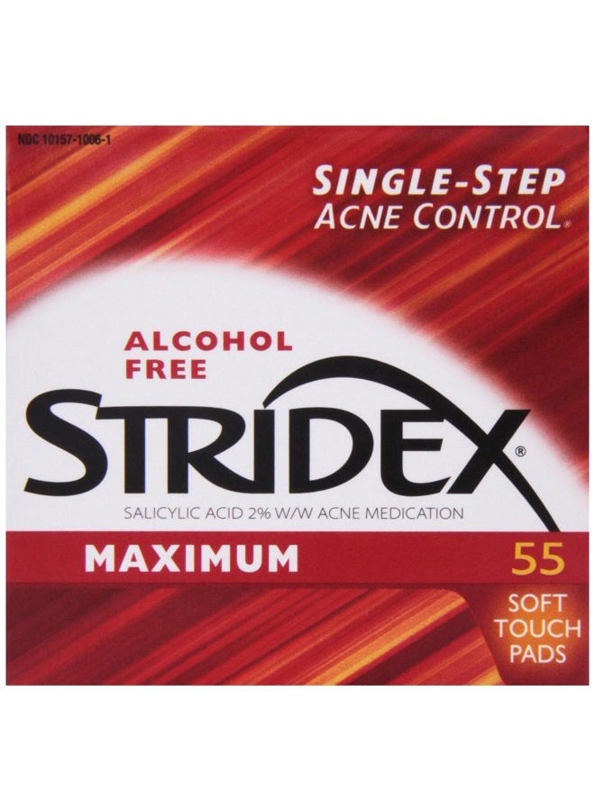 Stridex وسادات العناية اليومية قوة قصوى، 55 قطعة - Image 1