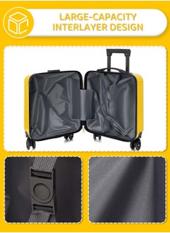 Moovant 18 Inch Kids 3D Cartoon Rolling Luggage, Child Travel Trolley Bag, Travel Suitcase with Wheels, Hardside, Password Lock, Zippered Divider, Telescopic Handle, ABS+PC Material, Yellow  - Image 4