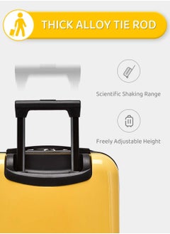 Moovant 18 Inch Kids 3D Cartoon Rolling Luggage, Child Travel Trolley Bag, Travel Suitcase with Wheels, Hardside, Password Lock, Zippered Divider, Telescopic Handle, ABS+PC Material, Yellow  - Image 5