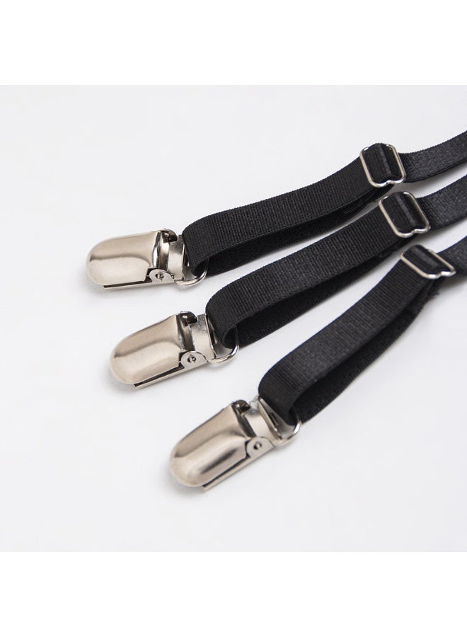 Adjustable Mens Shirt Stays Elastic Shirt Garters Holder Straps with Non-slip Locking Clamps - Image 2