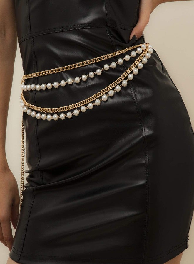 Rumtock Pearl Tassel Layered Gold Waist Chain Belly Accessories Dainty Ladies Dress Accessories Body Jewelry for Women Girls - Image 1
