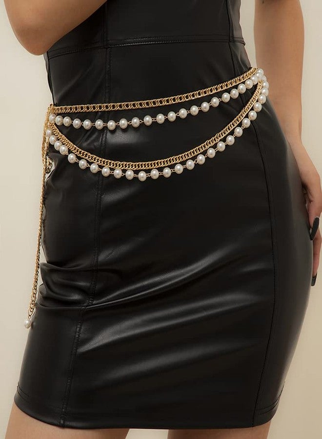 Rumtock Pearl Tassel Layered Gold Waist Chain Belly Accessories Dainty Ladies Dress Accessories Body Jewelry for Women Girls - Image 2