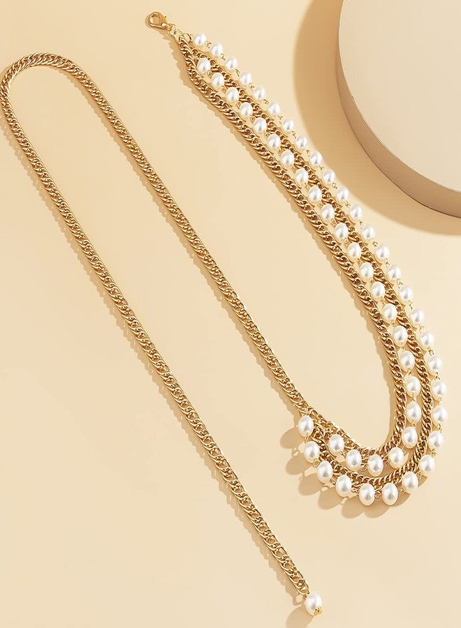 Rumtock Pearl Tassel Layered Gold Waist Chain Belly Accessories Dainty Ladies Dress Accessories Body Jewelry for Women Girls - Image 5