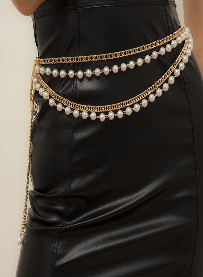 Rumtock Pearl Tassel Layered Gold Waist Chain Belly Accessories Dainty Ladies Dress Accessories Body Jewelry for Women Girls - Image 3