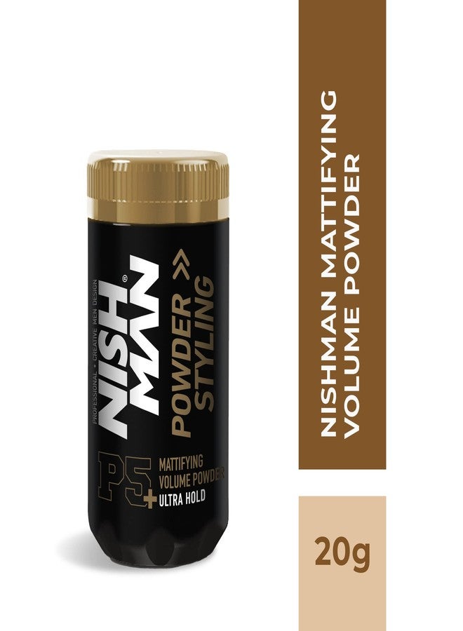 Nishman Mattifying Volume Powder Hair Wax P5+ ULTRA HOLD | Matte Finish | Vegan & Cruelty Free | Hair Voluminizing Powder Wax | Paraben & Sulphate Free 20-Gm (Pack Of 2) - Image 2