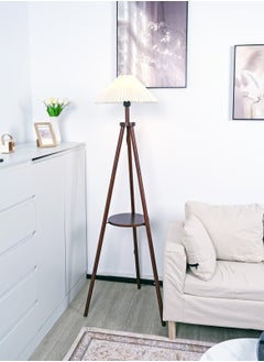 Onelight Creative Wooden Tripod Floor Lamp With 3 Colors Led Light Source Adjustable Foot Switch And Coffee Table Storage Rack  - Image 2