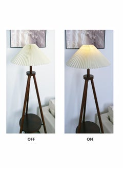 Onelight Creative Wooden Tripod Floor Lamp With 3 Colors Led Light Source Adjustable Foot Switch And Coffee Table Storage Rack  - Image 4