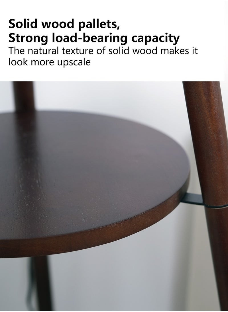 Onelight - Creative Wooden Tripod Floor Lamp With 3 Colors Led Light Source Adjustable Foot Switch And Coffee Table Storage Rack - Image 1