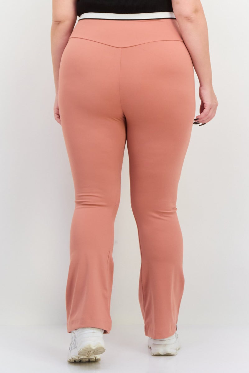 The Giving Movement Women Solid Pull On Flared Leggings, Old Rose - Image 4