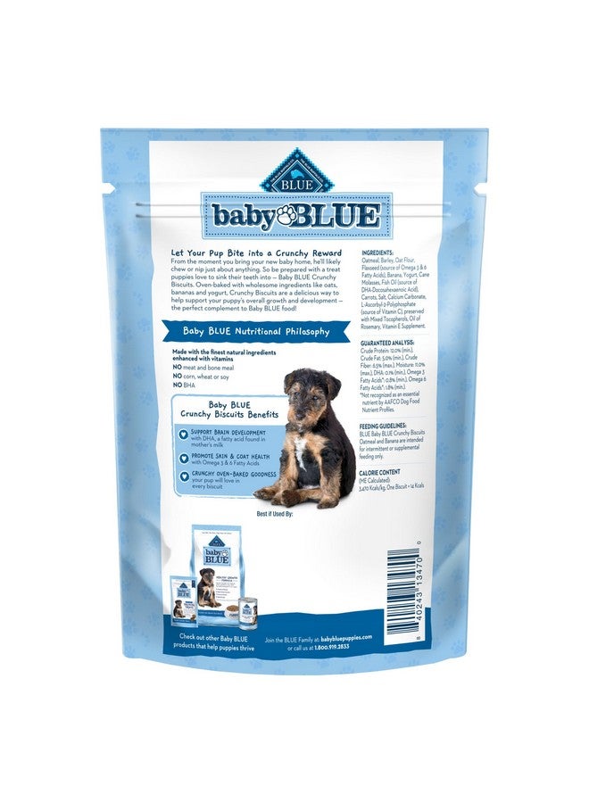 Blue Buffalo Baby BLUE Crunchy Biscuits with DHA, Crunchy Dog Treats for Puppies, Made with Natural Ingredients, Oatmeal & Banana, 8-oz. Bag - Image 2