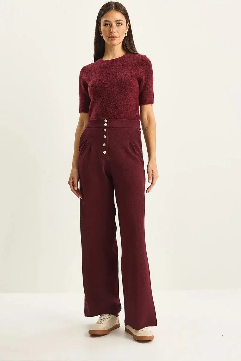 بيانكو لوتشي LUCCI High Waist Wide Leg Palazzo Pants