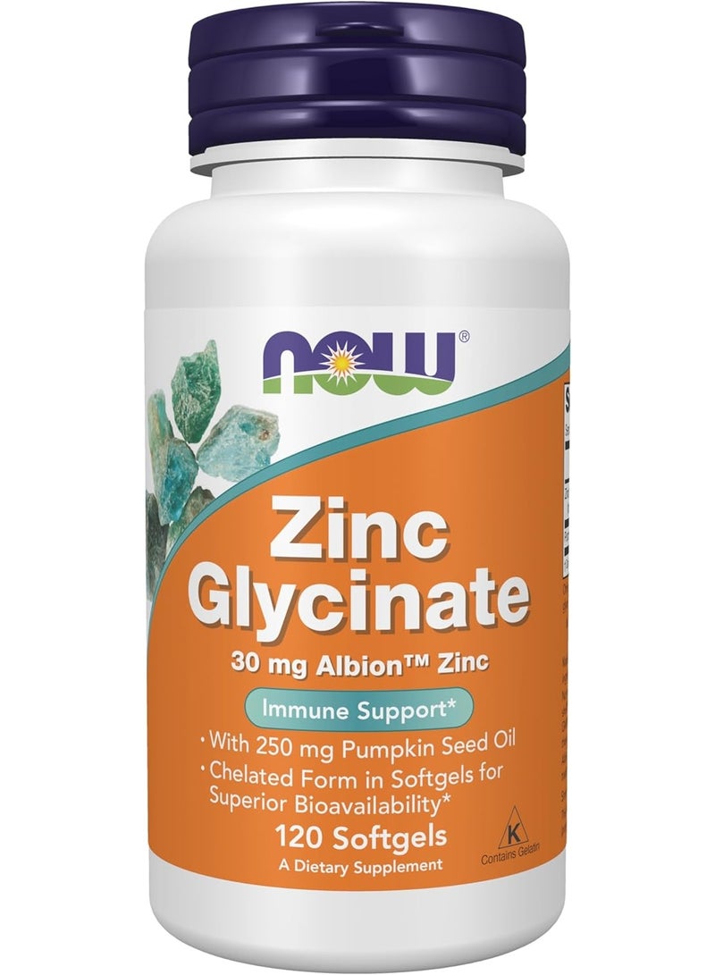 Zinc Glycinate 30 mg 120 Softgels