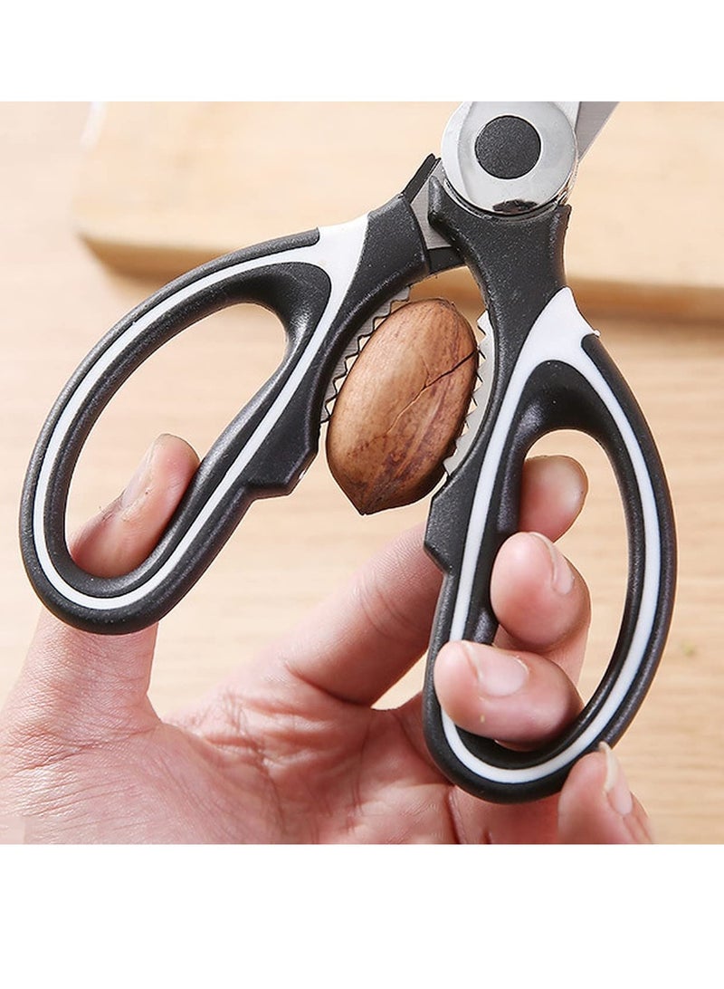 Excefore مقص مطبخ من الفولاذ المقاوم للصدأ مع غطاء، مقص متعدد الاستخدامات للمطبخ والمنزل والحديقة للدجاج والدواجن والأسماك والخضروات، كل ذلك في 1 - Image 4