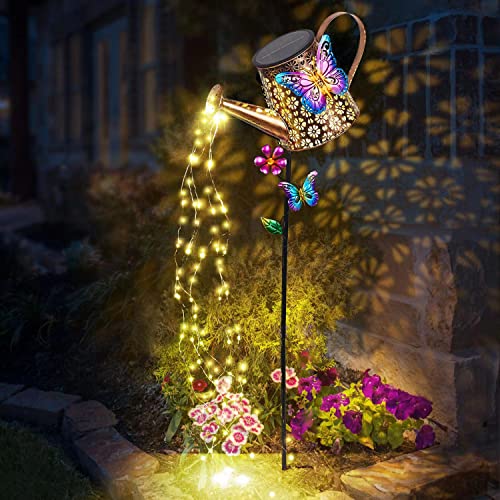 Newinhome Solar Watering Can with Lights Outdoor Garden,Waterproof Garden Stake Lights Decoration for Yard Lawn Patio Pathway Front Porch Landscape Gardening Gifts for Mom Grandma Women Birthday Gift - Image 1