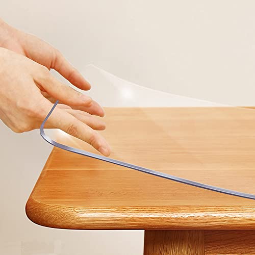 SPLENDEFUL Thick Square Clear Vinyl Table Cover 60x60 In  PVC Tablecloth Protector for Dining Room Screen Cover Mat Heavy Duty Table Top Clear Sofa Bedside Waterproof 