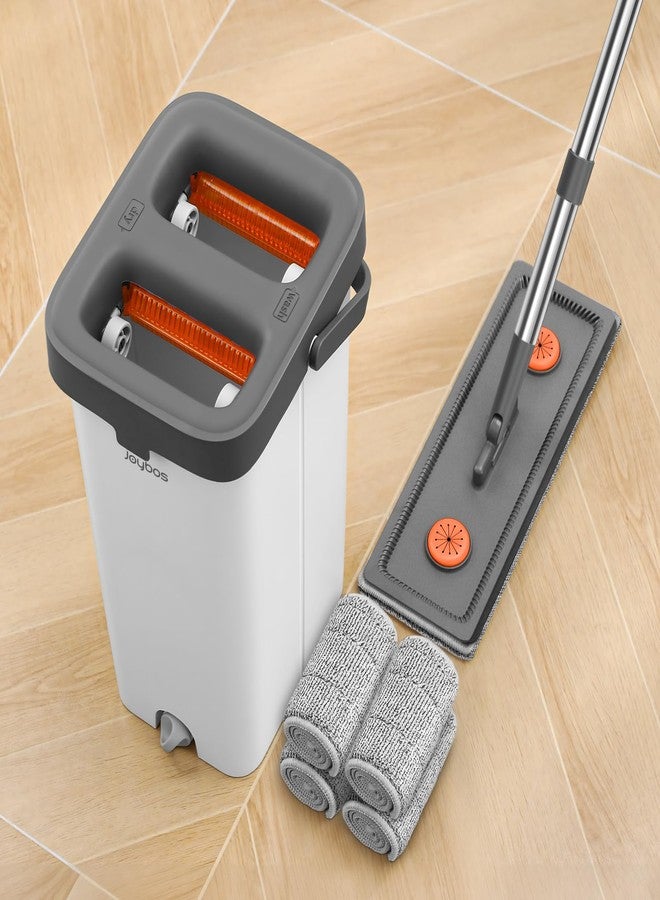 MOPALL Mop and Bucket with Wringer Set for Home, Hands-Free Flat Mop and Bucket Set for Floor Cleaning and Window Wall Cleaner, Wet and Dry Mop with 61" Long Handle and 4 Microfiber Pads - Image 1