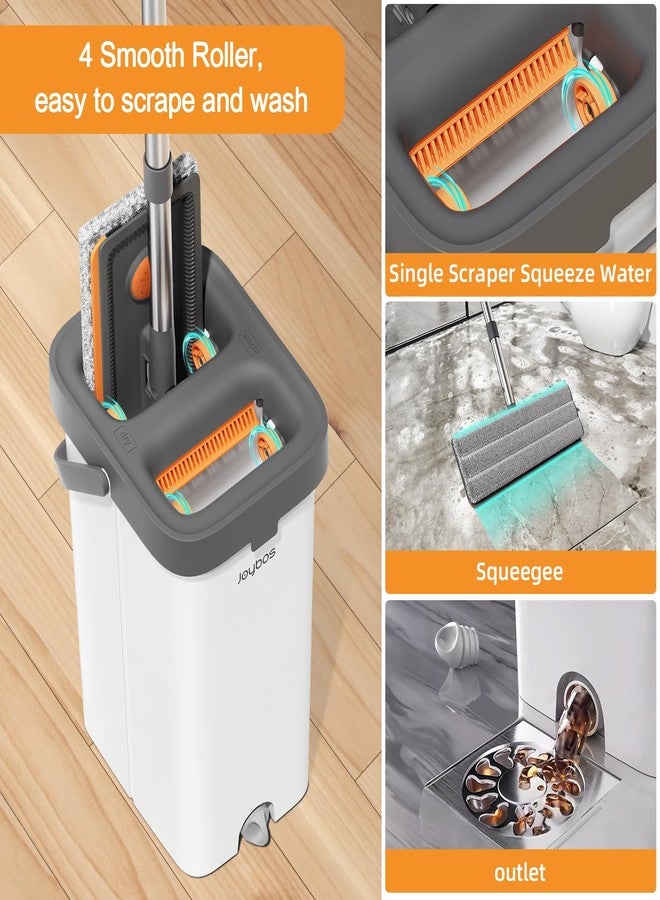 MOPALL Mop and Bucket with Wringer Set for Home, Hands-Free Flat Mop and Bucket Set for Floor Cleaning and Window Wall Cleaner, Wet and Dry Mop with 61" Long Handle and 4 Microfiber Pads - Image 5