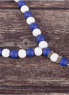 The Black Pearl Accessories Blue & White Alabaster Stone Prayer Bead of 33 Beads  - Image 3