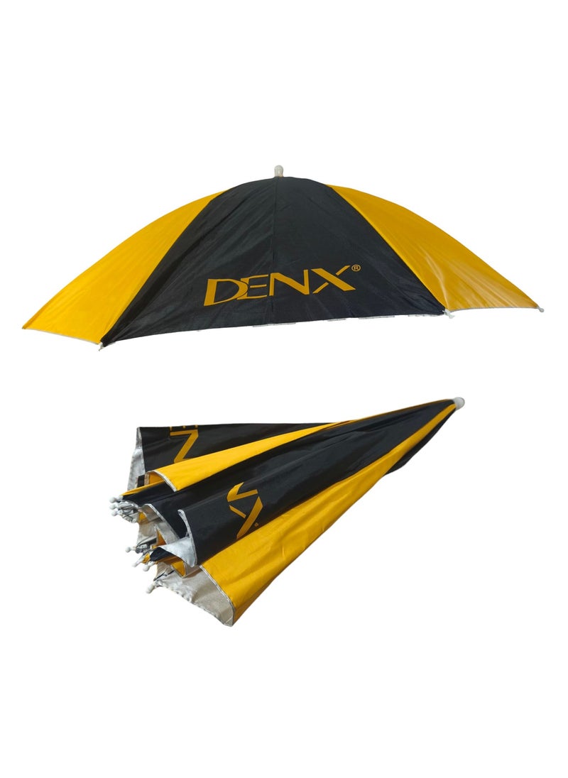Denx Foldable Head Umbrella Hat For Outdoor Activities And Sunlight Uv Protection Yellow/Black - Image 1