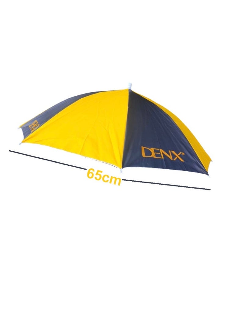 Denx Foldable Head Umbrella Hat For Outdoor Activities And Sunlight Uv Protection Yellow/Black - Image 3