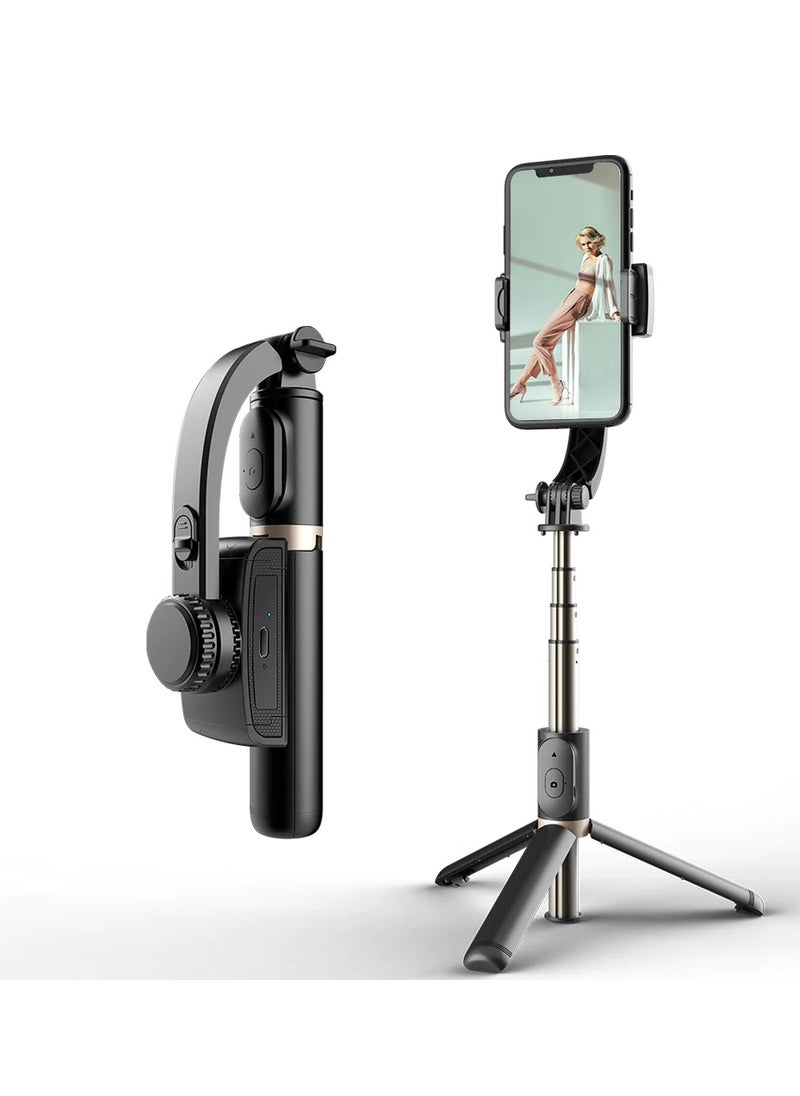 Generic - Q08 Bluetooth Handheld Gimbal Stabilizer Outdoor Bracket Wireless Stick Adjustable Selfie Holder for IOS & Android Phone Black - Image 1