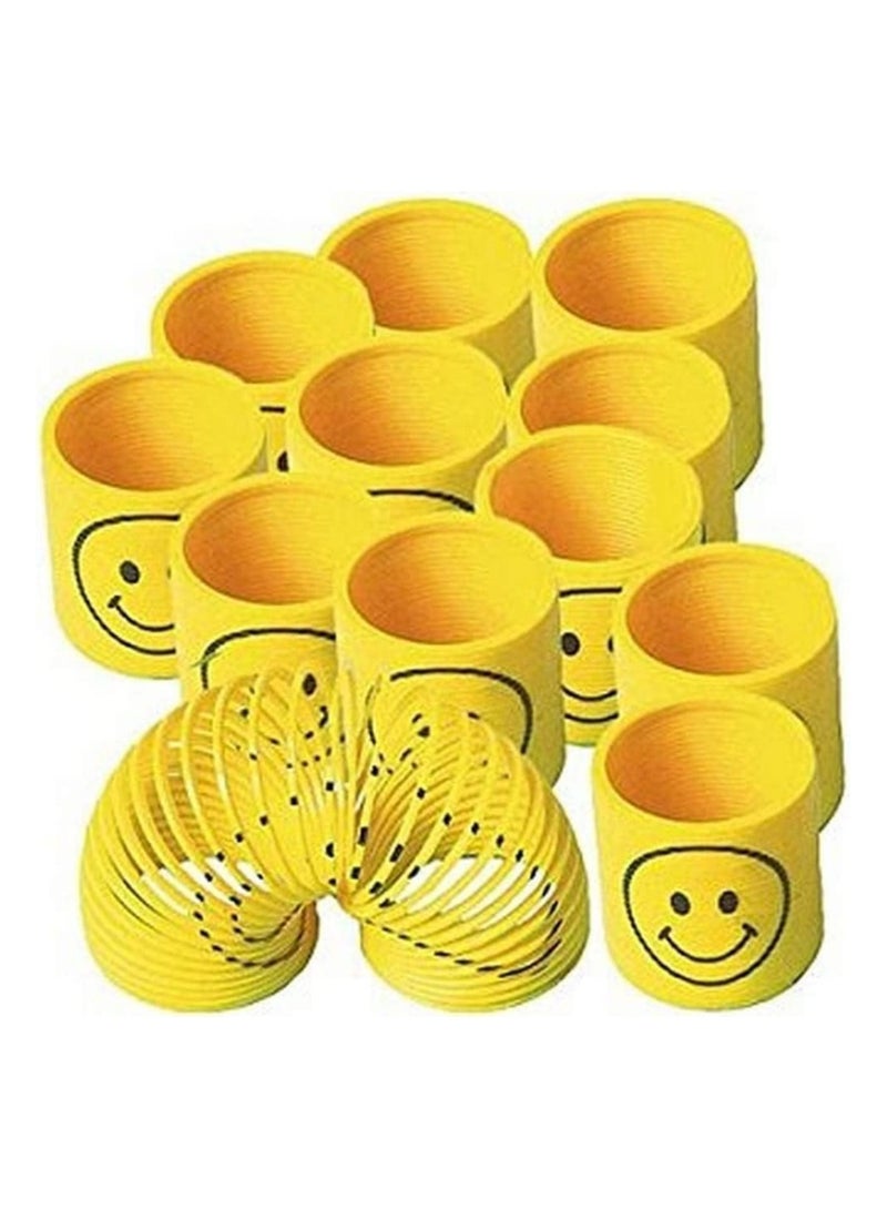Beauenty Fun-Filled Yellow Mini Smiley Springs Party Favours, Plastic, 1 x 1