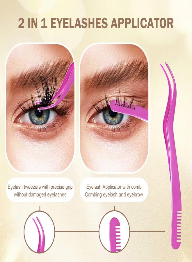 Yargkos Lash Extension Kit, 110Pcs D Curl Clusters False Lashes Mix 8-16mm, 2-in-1 Bond Seal Glue, Makeup Remover, Eyelash Tweezers with Comb, Women Individual DIY Application Set at Home, A3-Purple - Image 5