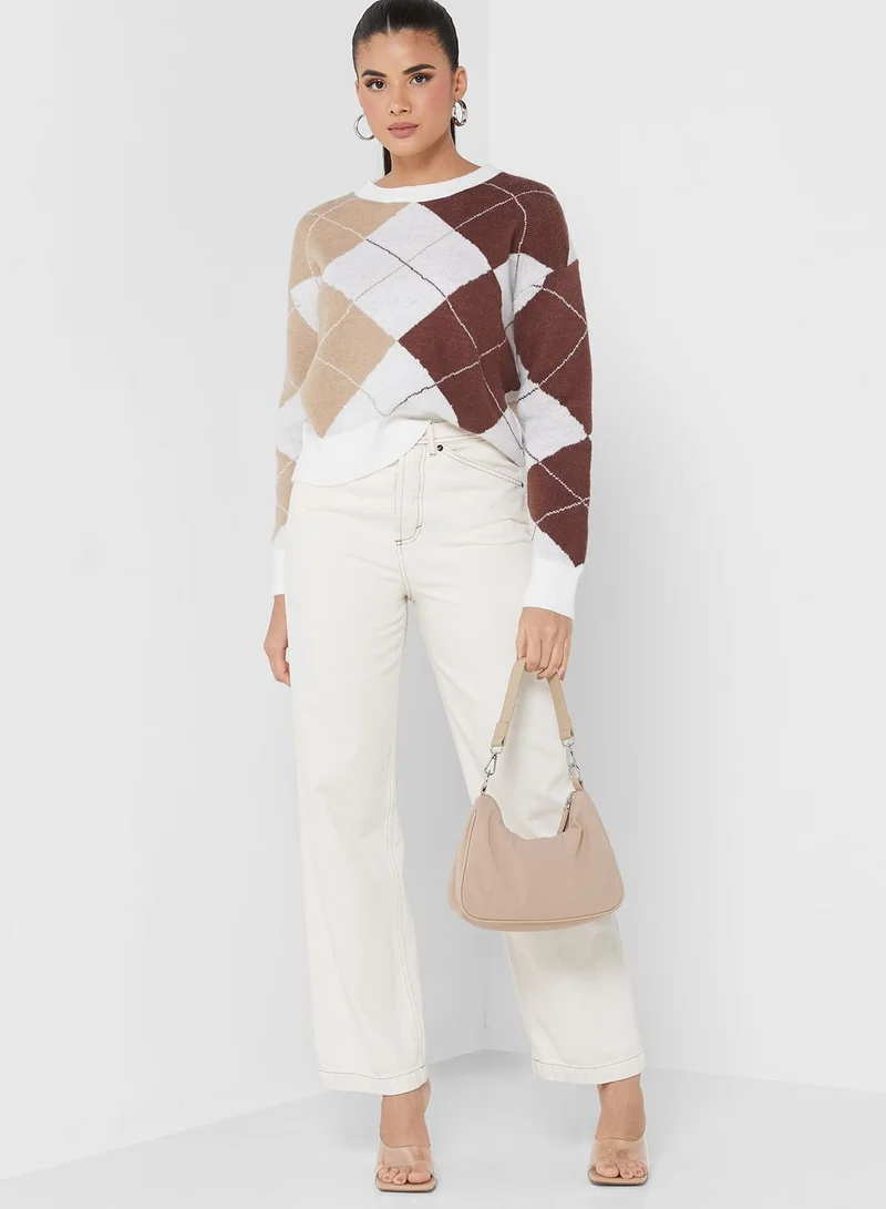 ELLA Printed Geometric Sweater