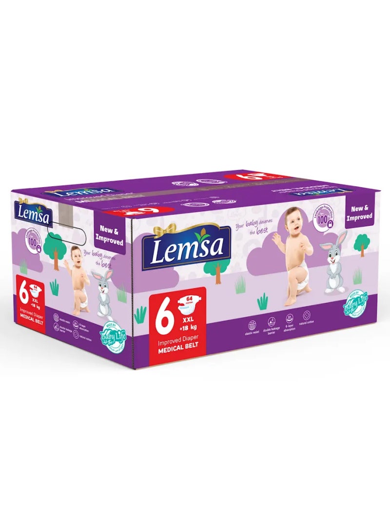 حفاضات ل toddlers الأكبر سناً بحجم XXL (18+ كجم) بامتصاص أقصى المرحلة 6