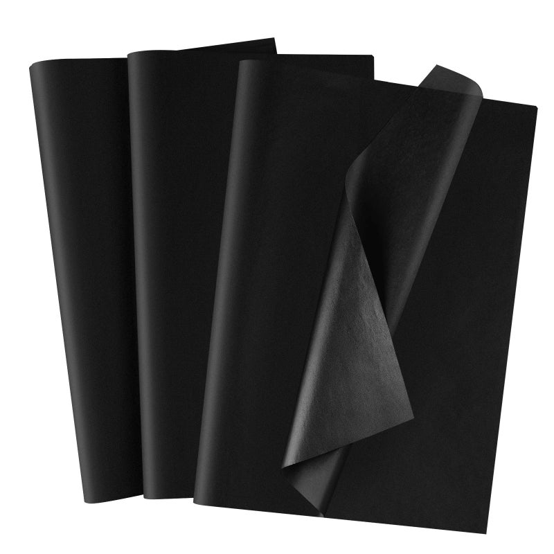 MIAHART 50 Sheets Black Tissue Paper 20X14 Inch Gift Wrap Paper Bulk Art Tissue Gift Wrapping Accessory Paper for Graduation Birthday Party Decor - Image 3