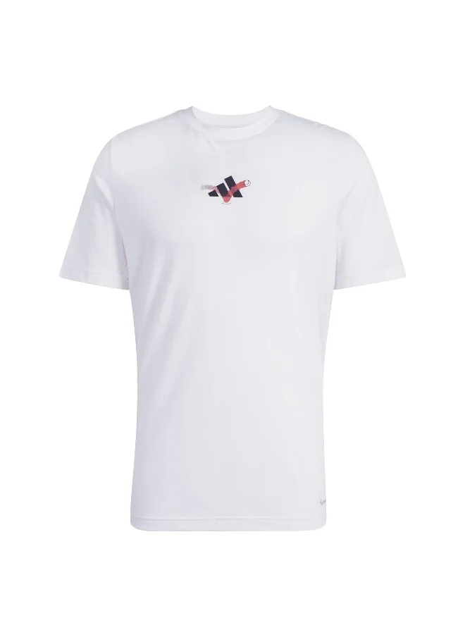 Adidas adidas tennis happy 3 balls men graphic t-shirt