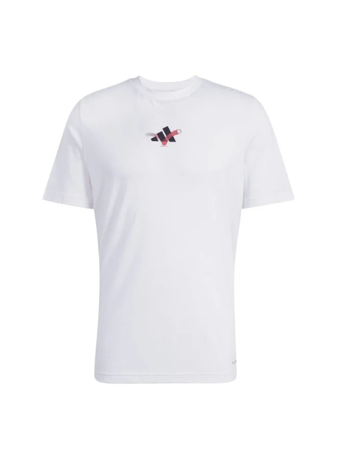 adidas adidas tennis happy 3 balls men graphic t-shirt