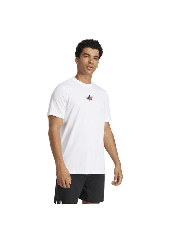 اديداس adidas tennis happy 3 balls men graphic t-shirt