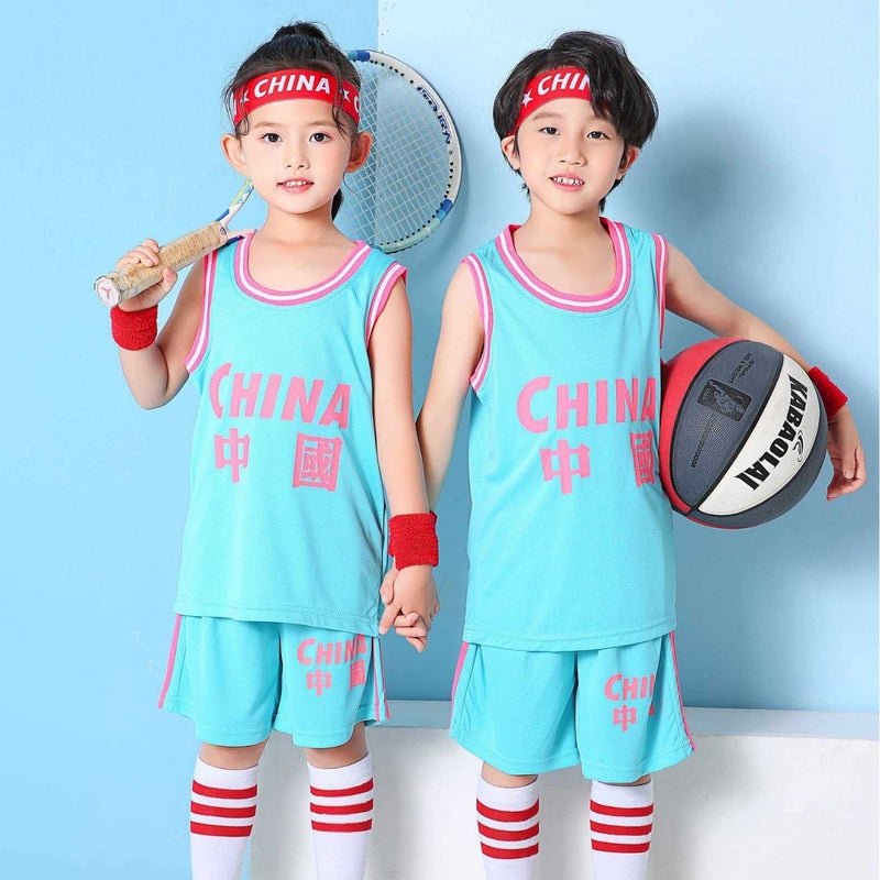 Children'S Basketball Suit Suit Fake Two-Piece Short-Sleeved Jersey For Boys And Girls Kindergarten Performance Suit Student Printing Training Suit - Image 5