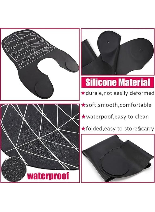 general Hair Cutting Guide Collar Silicone Waterproof Cutting Cape for Hair Stylist Hair Cutting Mat for Shoulders Hair Cut Mat with Guidelines Weighted Neck Wrap for Salon Home Large - Image 2