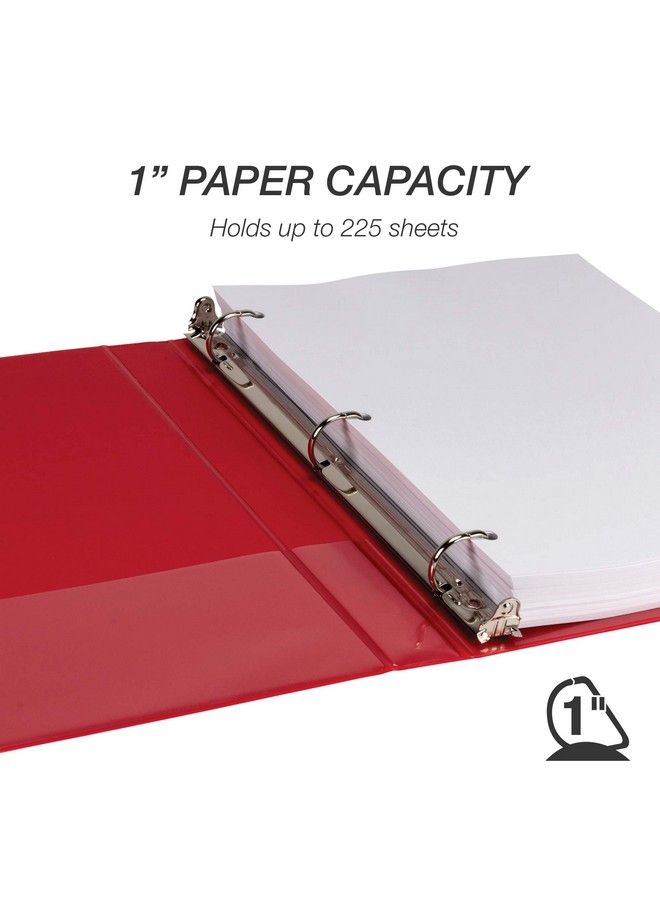 Samsill Durable 1 Inch Binder Made In The Usa D Ring Binder Customizable Clear View Binder Red Holds 225 Pages - Image 4